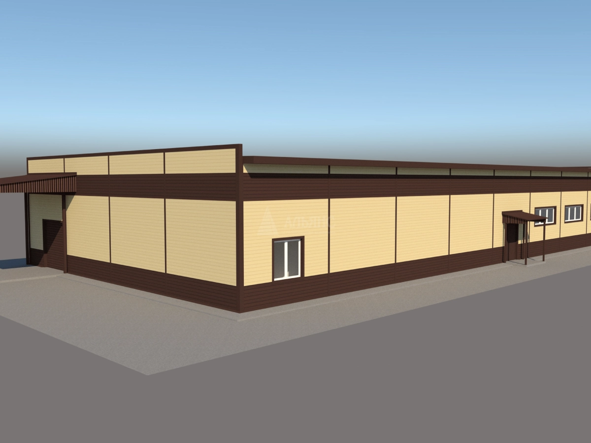 3D визуализация Магазин из сэндвич-панелей - фото 11