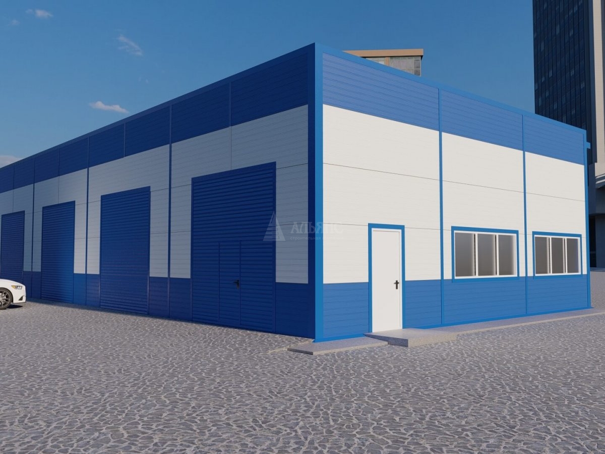 3D визуализация Автомойка из сэндвич-панелей - фото 4